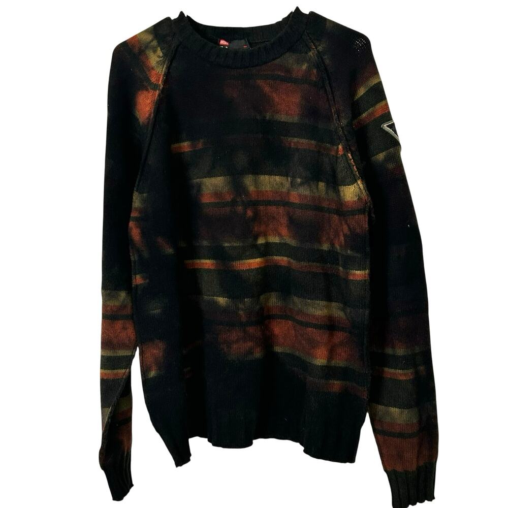 Diesel Black Muted Color Blur Print Mens Size XL Sweater Wool Blend